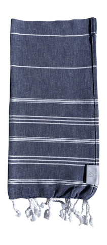 Plush Yarn Baby Toddler Peshtemal Turkish Made Bath / Beach Towel, 100% Authentic Premium Turkish Cotton 60cm x 90cm (Navy)