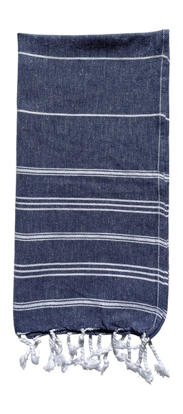 Plush Yarn Baby Toddler Peshtemal Turkish Made Bath / Beach Towel, 100% Authentic Premium Turkish Cotton 60cm x 90cm (Navy)