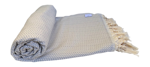 The Paris Turkish Throw - French Textured Pattern Design (Grey)