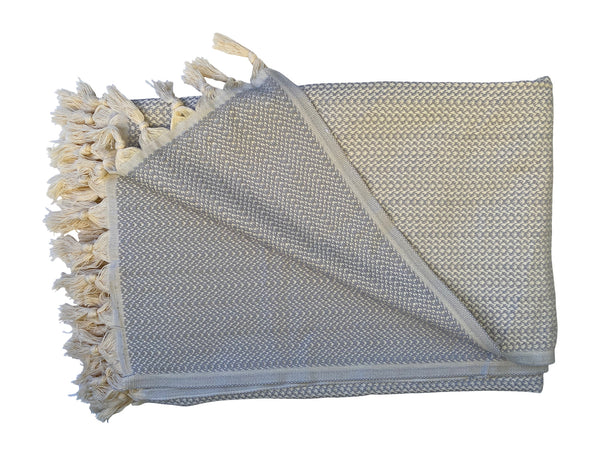 The Paris Turkish Throw - French Textured Pattern Design (Grey)