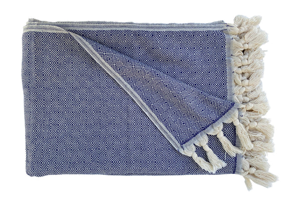 Diamond Turkish Throw (Navy)