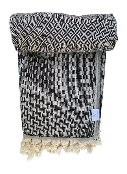 Diamond Turkish Throw (Black)