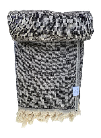 Diamond Turkish Throw (Black)
