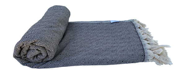 Diamond Turkish Throw (Black)
