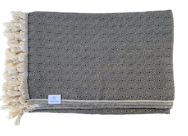 Diamond Turkish Throw (Black)