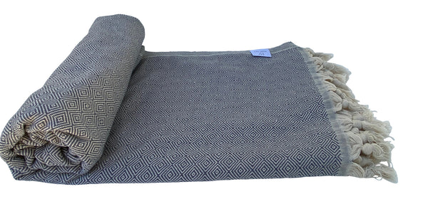 Diamond Turkish Throw (Charcoal)
