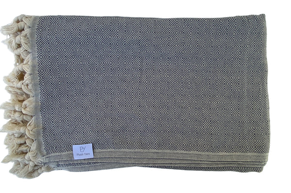 Diamond Turkish Throw (Charcoal)