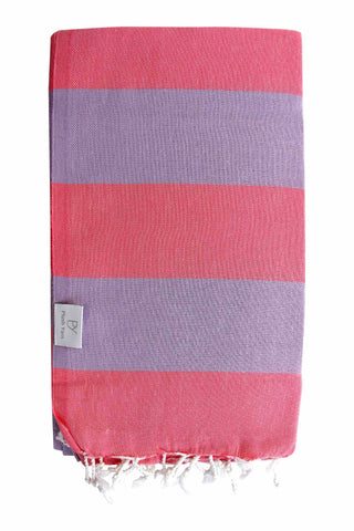 Plush Yarn Paradiso Peshtemal Turkish Made Bath / Beach Towel, 100% Authentic Premium Turkish Cotton 100cm x 180cm (Pink/Lilac)