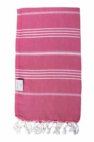 Plush Yarn Classic Peshtemal Turkish Made Bath / Beach Towel, 100% Authentic Premium Turkish Cotton 100cm x 180cm (Dusty Pink)
