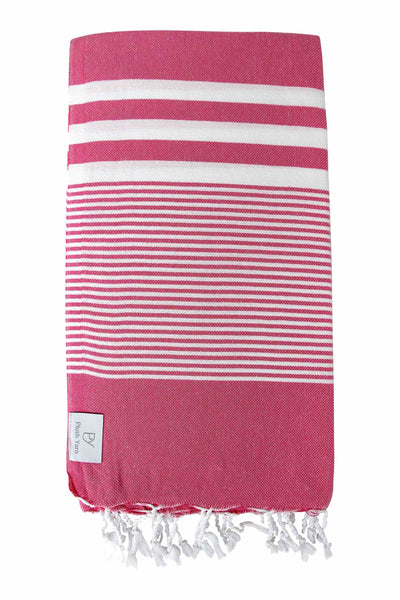 Plush Yarn Royale Peshtemal Turkish Made Bath / Beach Towel, 100% Authentic Premium Turkish Cotton 100cm x 180cm (Pink)