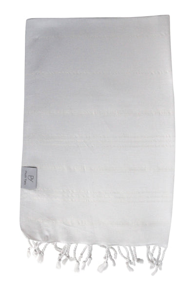 Plush Yarn Turkish Made Hand Towel, 100% Authentic Premium Turkish Cotton 60cm x 90cm (White)