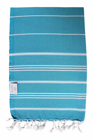 Plush Yarn Baby Toddler Peshtemal Turkish Made Bath / Beach Towel, 100% Authentic Premium Turkish Cotton 60cm x 90cm (Turquoise)