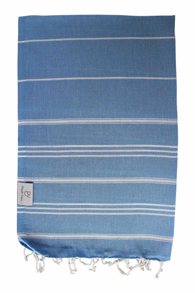 Plush Yarn Baby Toddler Peshtemal Turkish Made Bath / Beach Towel, 100% Authentic Premium Turkish Cotton 60cm x 90cm (Sky Blue)