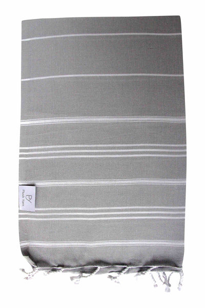 Plush Yarn Baby Toddler Peshtemal Turkish Made Bath / Beach Towel, 100% Authentic Premium Turkish Cotton 60cm x 90cm (Grey)