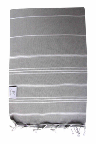 Plush Yarn Baby Toddler Peshtemal Turkish Made Bath / Beach Towel, 100% Authentic Premium Turkish Cotton 60cm x 90cm (Grey)