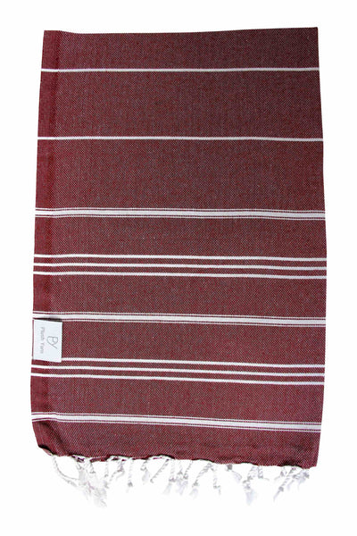 Plush Yarn Baby Toddler Peshtemal Turkish Made Bath / Beach Towel, 100% Authentic Premium Turkish Cotton 60cm x 90cm (Claret Red)