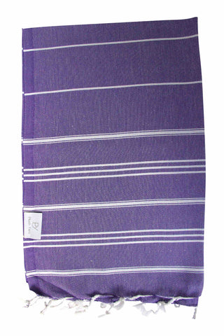 Plush Yarn Turkish Made Hand Towel, 100% Authentic Premium Turkish Cotton 60cm x 90cm (Purple)