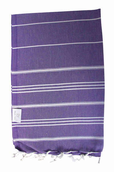 Plush Yarn Baby Toddler Peshtemal Turkish Made Bath / Beach Towel, 100% Authentic Premium Turkish Cotton 60cm x 90cm (Purple)