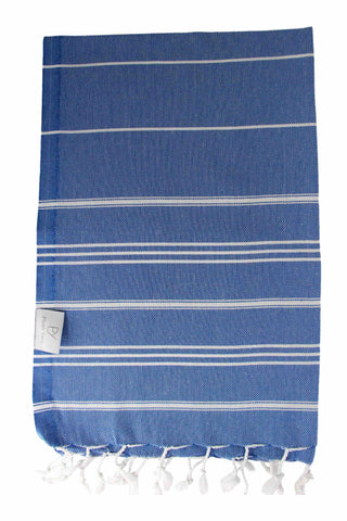 Plush Yarn Baby Toddler Peshtemal Turkish Made Bath / Beach Towel, 100% Authentic Premium Turkish Cotton 60cm x 90cm (Royal Blue)