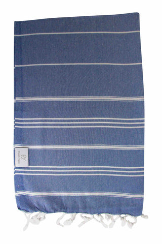 Plush Yarn Turkish Made Hand Towel, 100% Authentic Premium Turkish Cotton 60cm x 90cm (Denim)