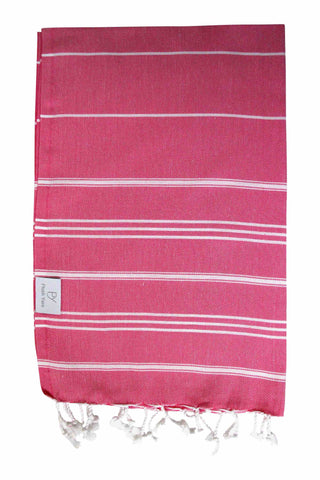 Plush Yarn Baby Toddler Peshtemal Turkish Made Bath / Beach Towel, 100% Authentic Premium Turkish Cotton 60cm x 90cm (Pink)