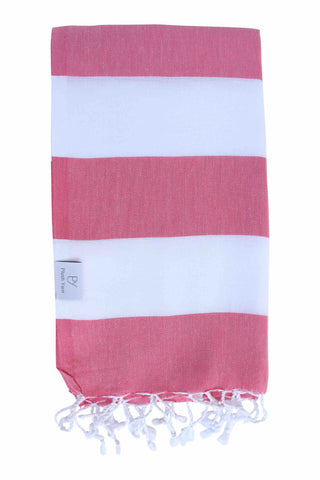 Plush Yarn Paradiso Peshtemal Turkish Made Bath / Beach Towel, 100% Authentic Premium Turkish Cotton 100cm x 180cm (Mist Pink/White)