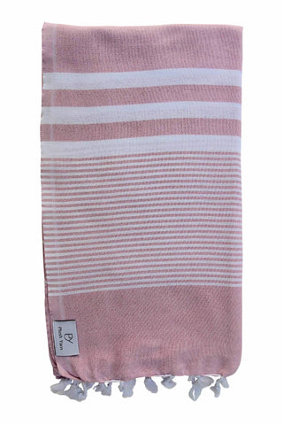Plush Yarn Royale Peshtemal Turkish Made Bath / Beach Towel, 100% Authentic Premium Turkish Cotton 100cm x 180cm (Mist Pink)