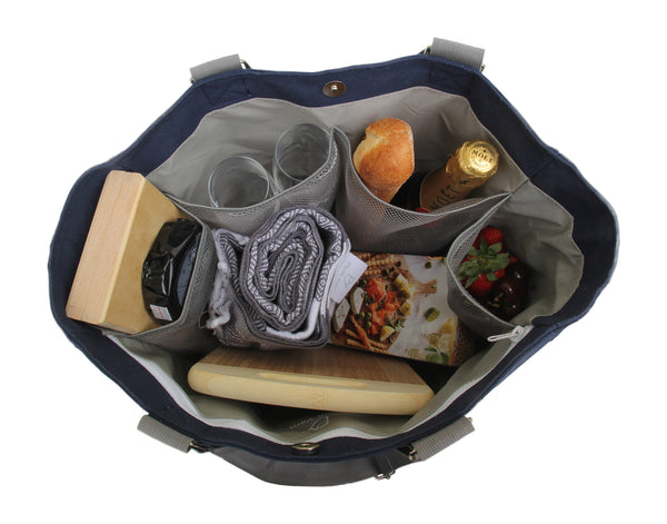 4 Reusable Foldable Shopping Bags and 1 Eco-Friendly Insulated Canvas Multipurpose Tote Bag / Picnic Bag / Reusable Shopping Bag / Farmers Market Bag / Beach Bag / Work Bag & more